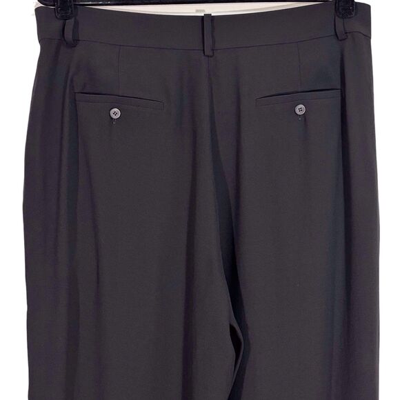 Eileen Fisher Silk Tapered Ankle Pants Black Georgette Crepe PM Medium Petite - Picture 4 of 9